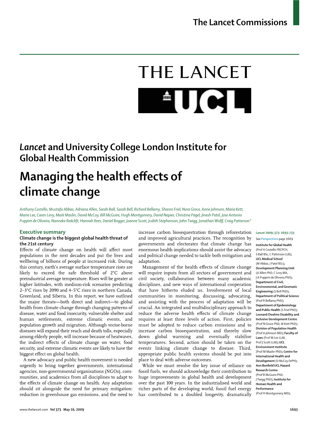 Managing the Health Effects of Climate Change