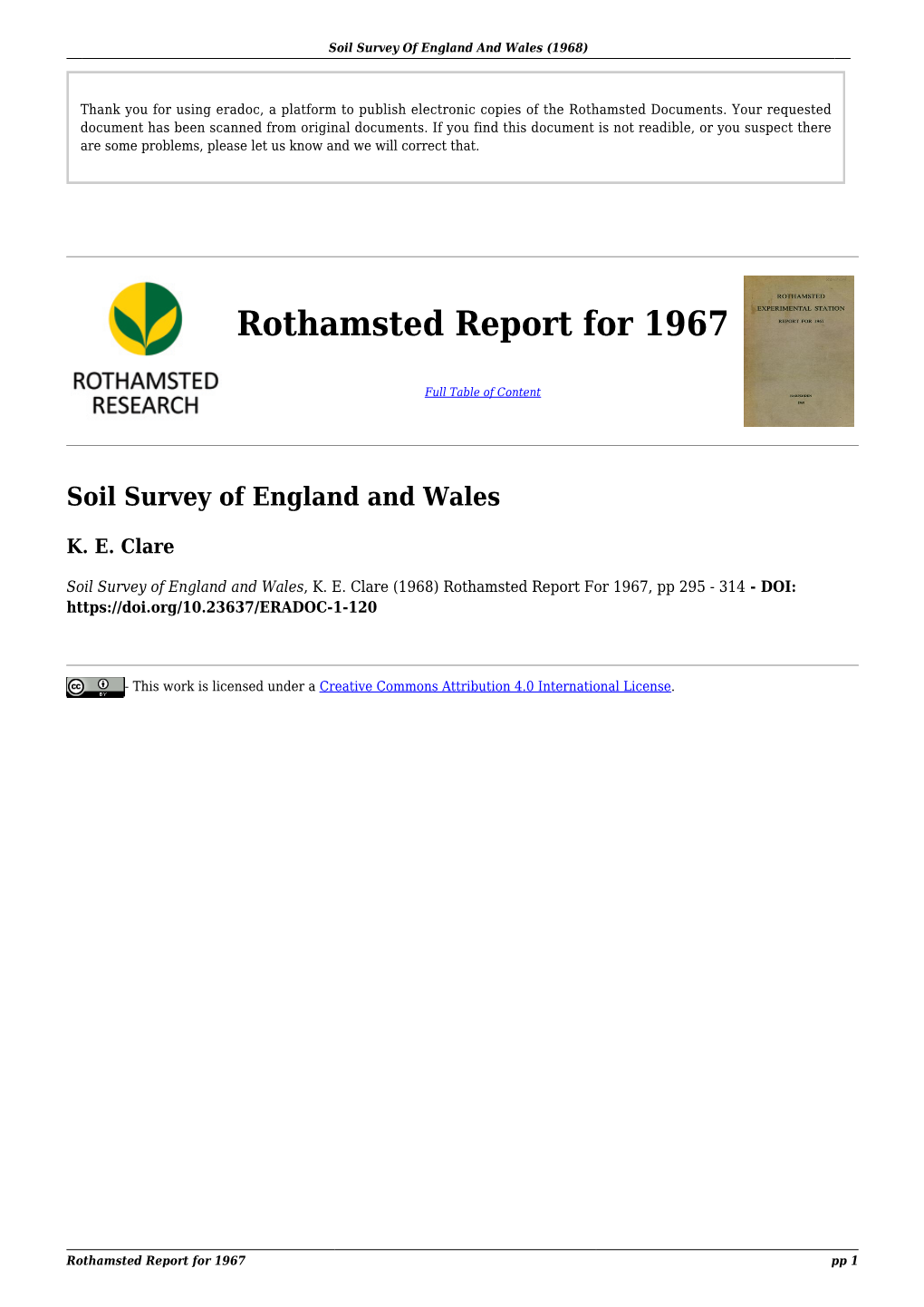 Rothamsted Report for 1967