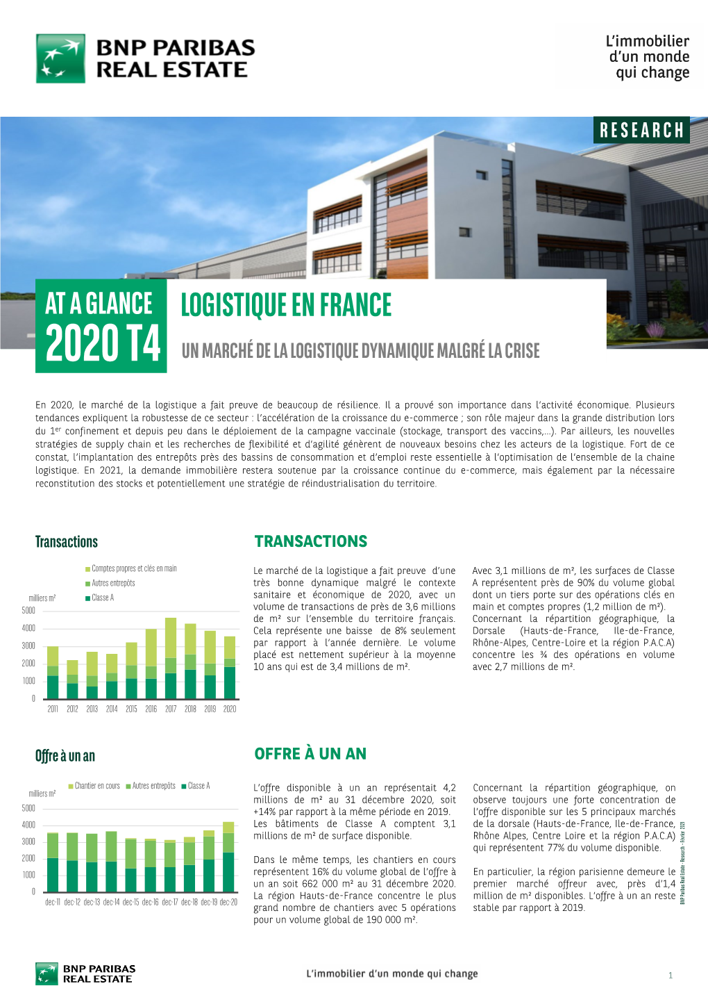 Logistique En France 2020T4 Un Marché De La Logistique Dynamique Malgré La Crise