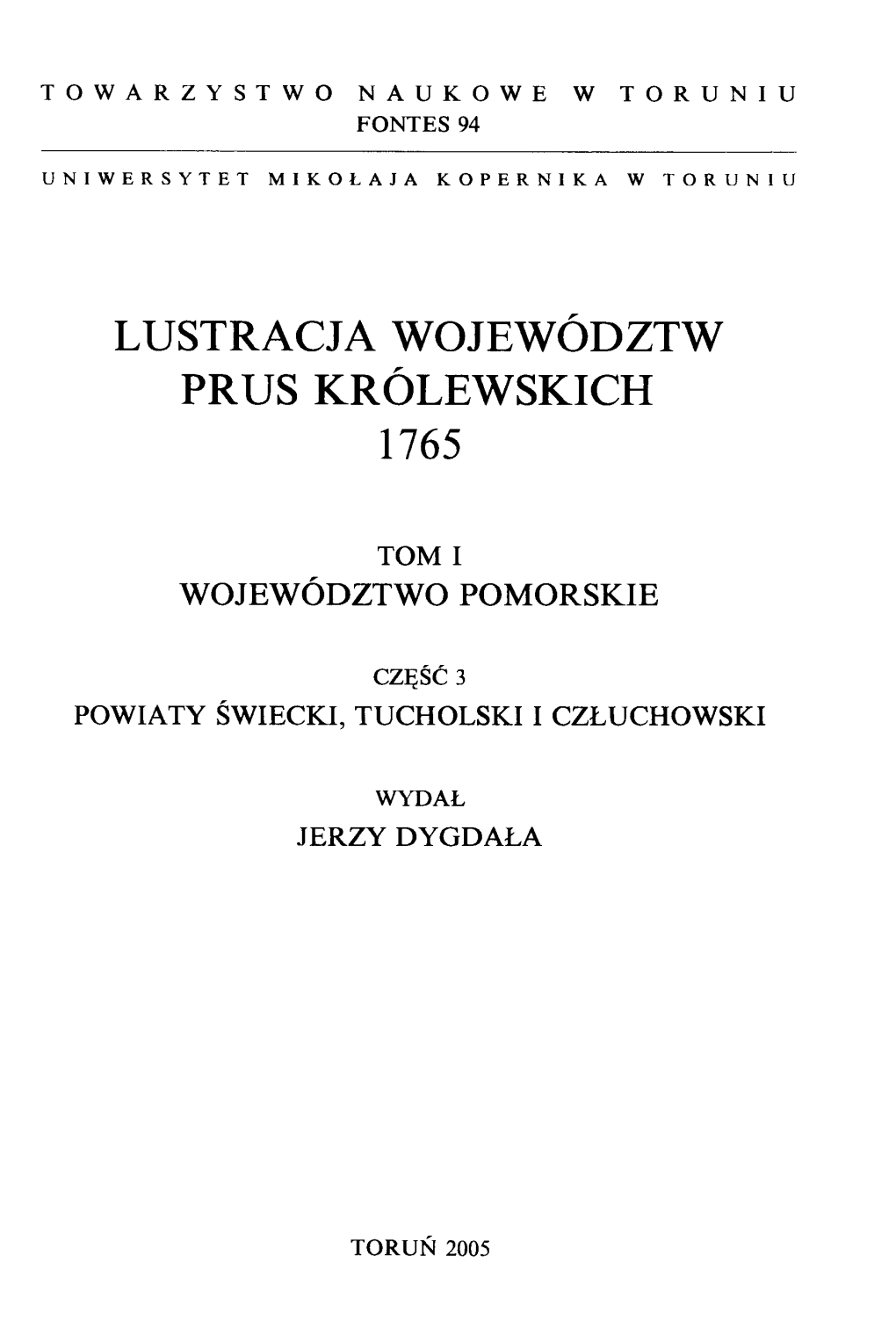 Lustracja Województw Prus Królewskich 1765
