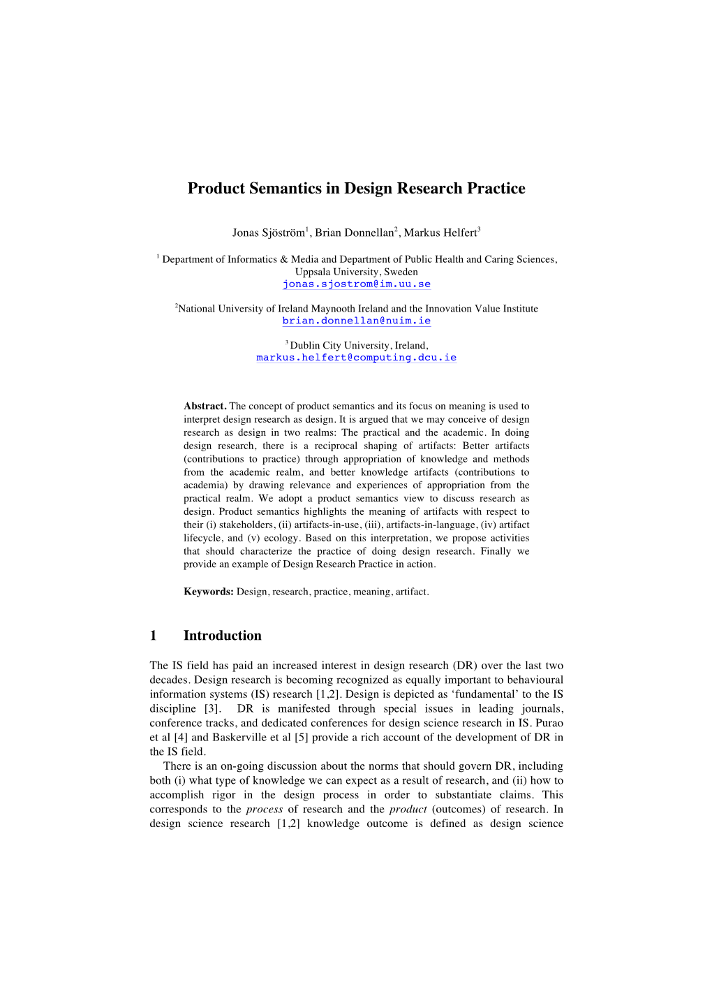 Product Semantics in Design Research Practice