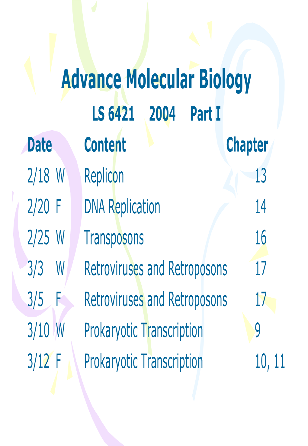 Advance Molecular Biology