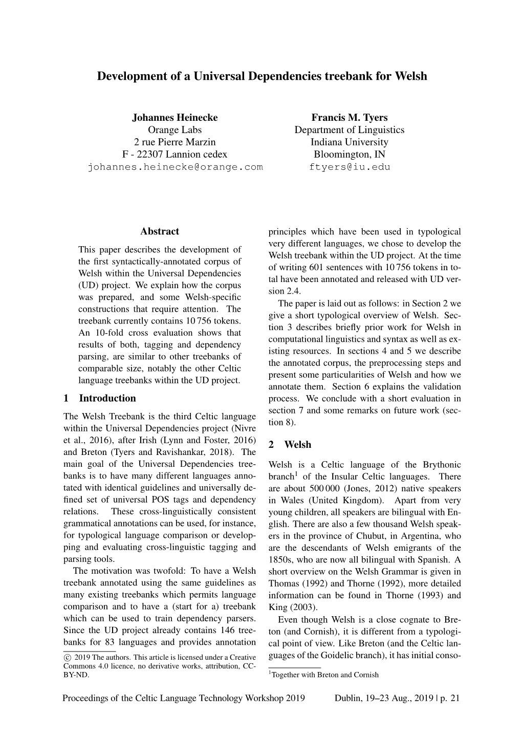 Development of a Universal Dependencies Treebank for Welsh