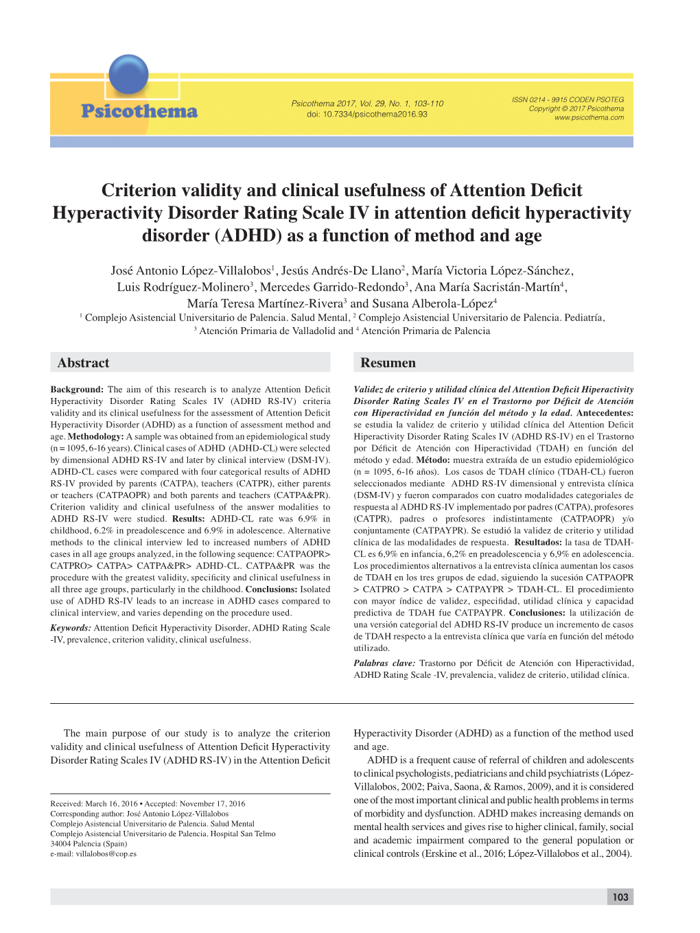 Criterion Validity and Clinical Usefulness of Attention Deficit Hyperactivity Disorder Rating Scale IV in Attention Deficit Hype