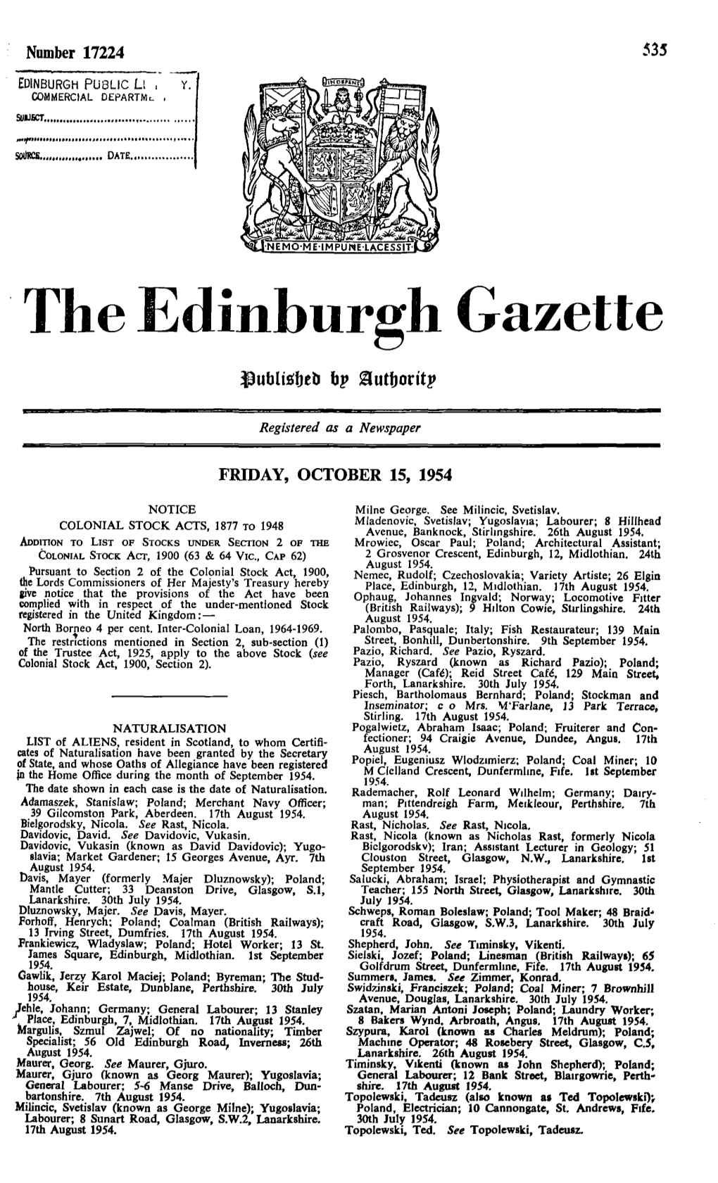 The Edinburgh Gazette