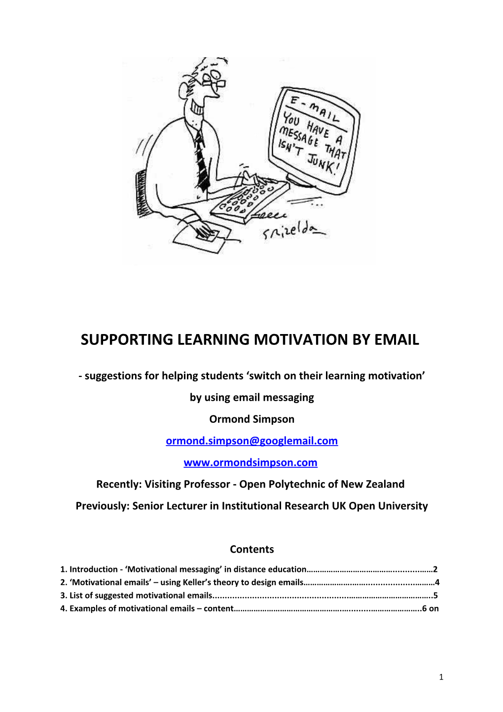 Supporting Learning Motivation by Email