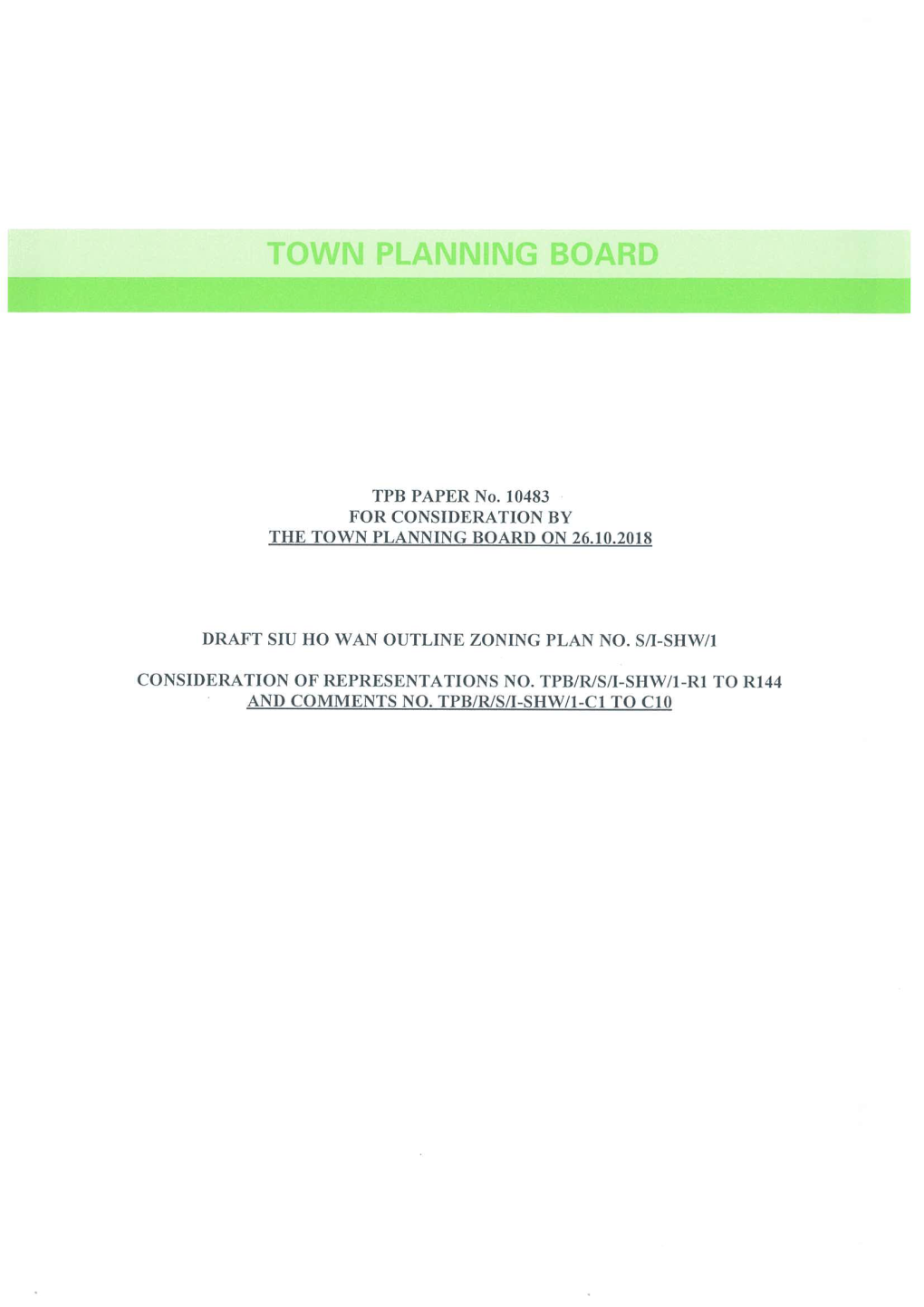 Town Planning Board Paper No. 10483
