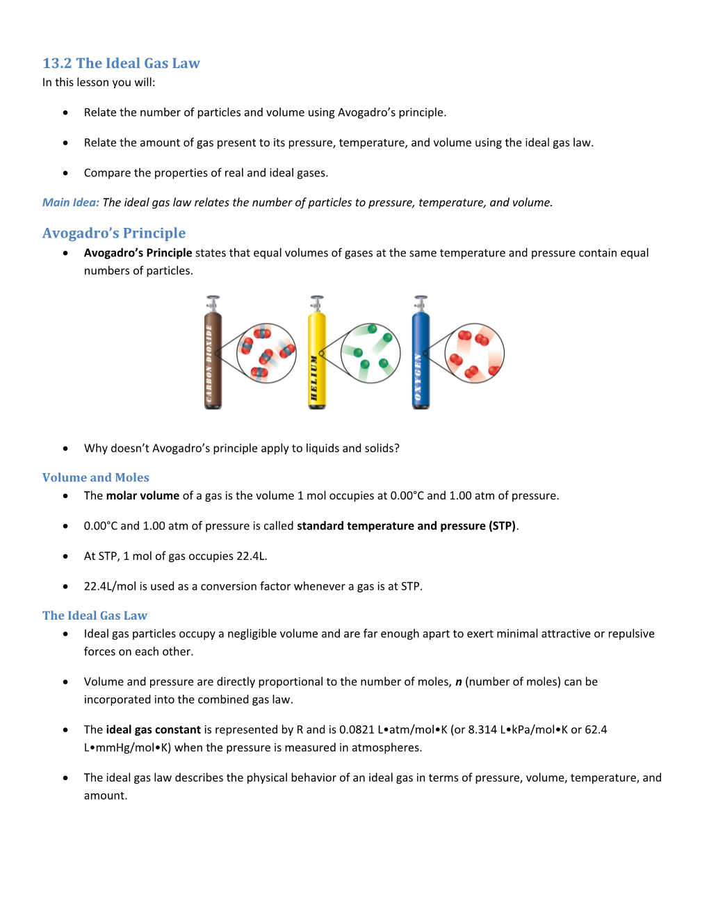 13.2 the Ideal Gas Law