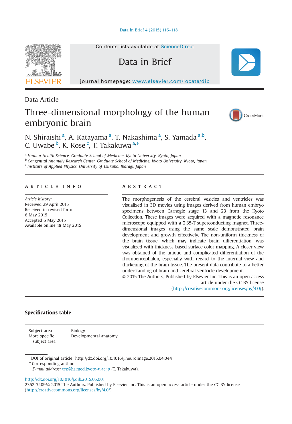 Three-Dimensional Morphology of the Human Embryonic Brain