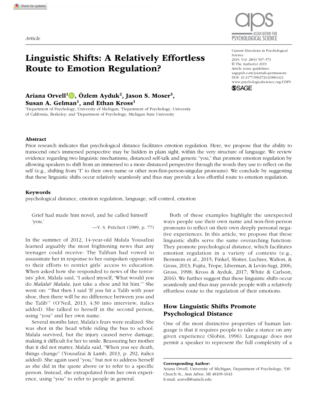 A Relatively Effortless Route to Emotion Regulation?