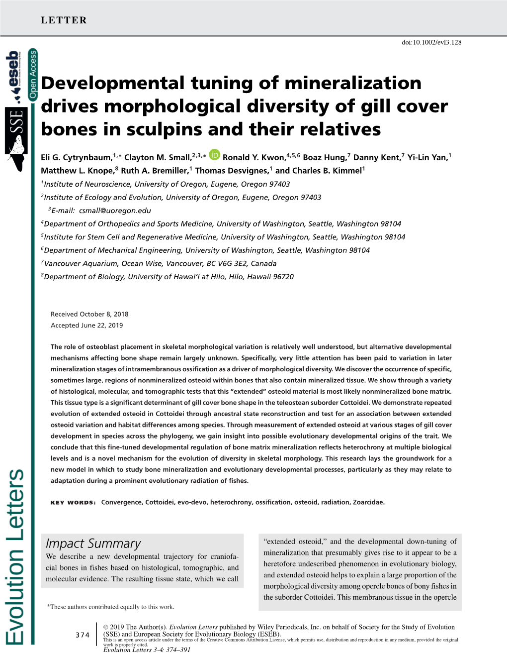 Developmental Tuning of Mineralization Drives Morphological Diversity of Gill Cover Bones in Sculpins and Their Relatives