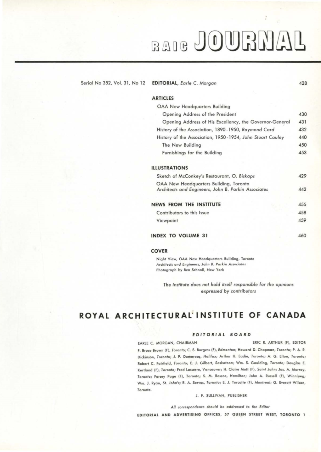 Royal Architectural' Institute of Canada