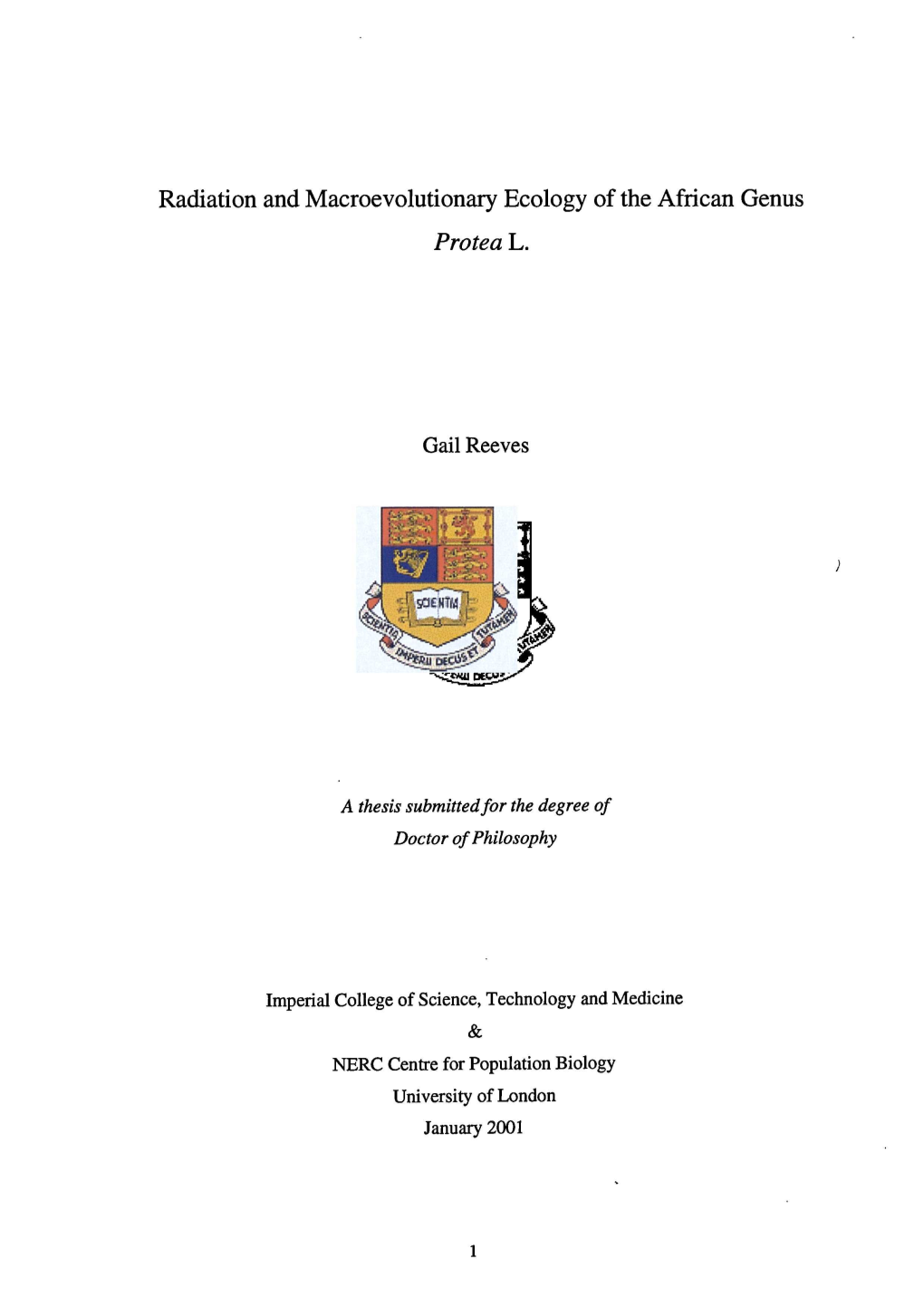 Radiation and Macroevolutionary Ecology of the African Genus Protea L