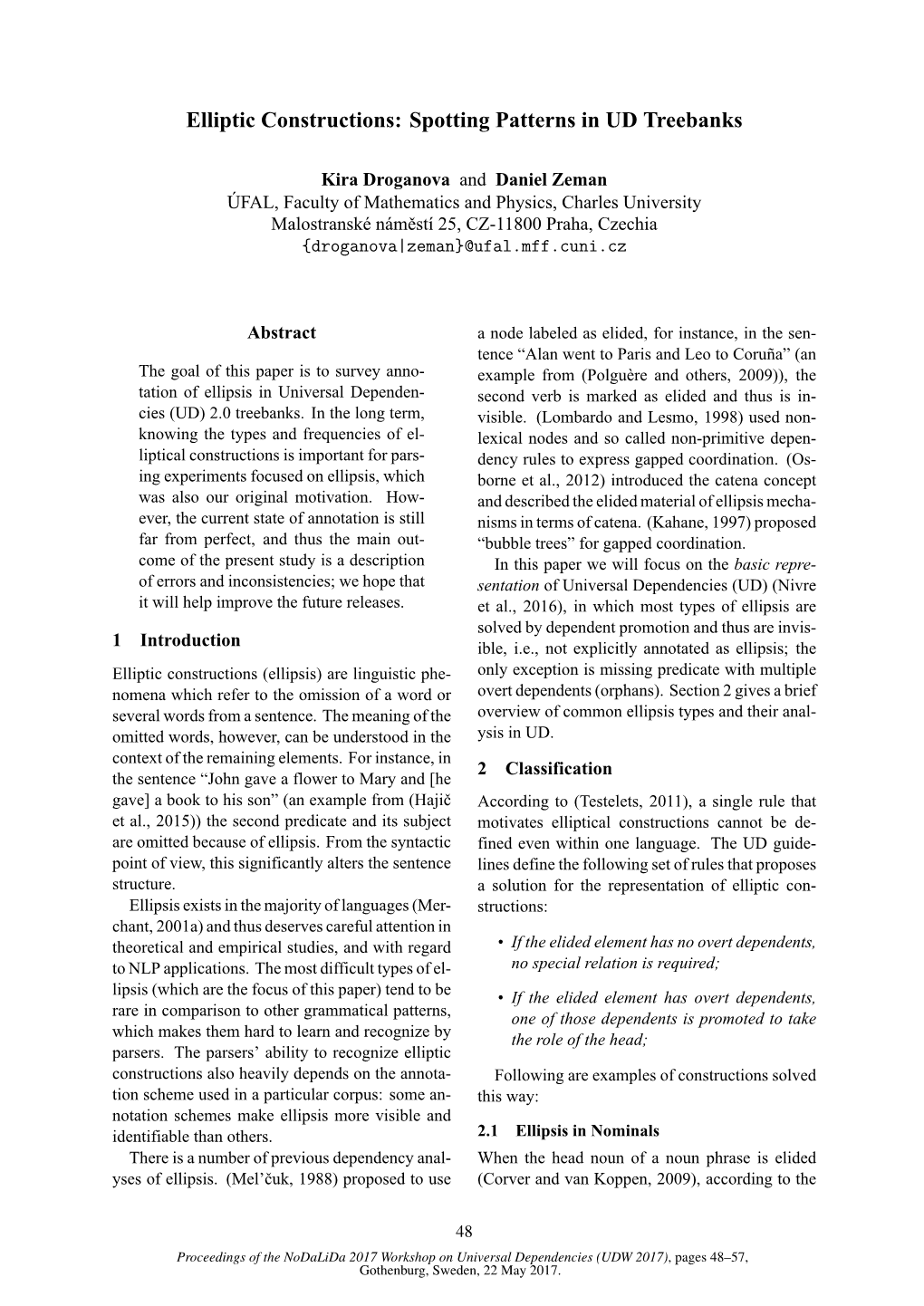 Elliptic Constructions: Spotting Patterns in UD Treebanks