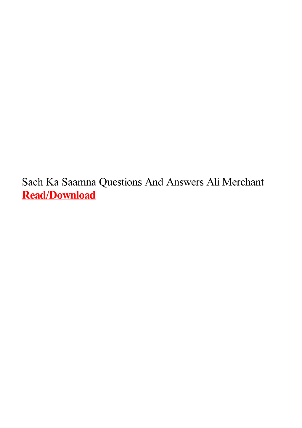 Sach Ka Saamna Questions and Answers Ali Merchant.Pdf