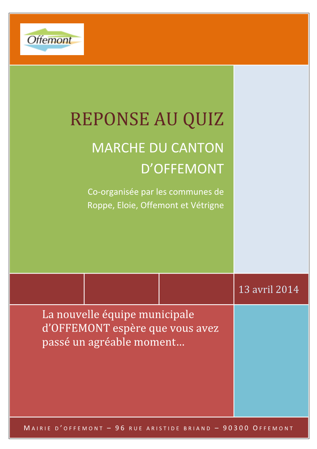 Reponse Au Quiz Marche Du Canton D’Offemont