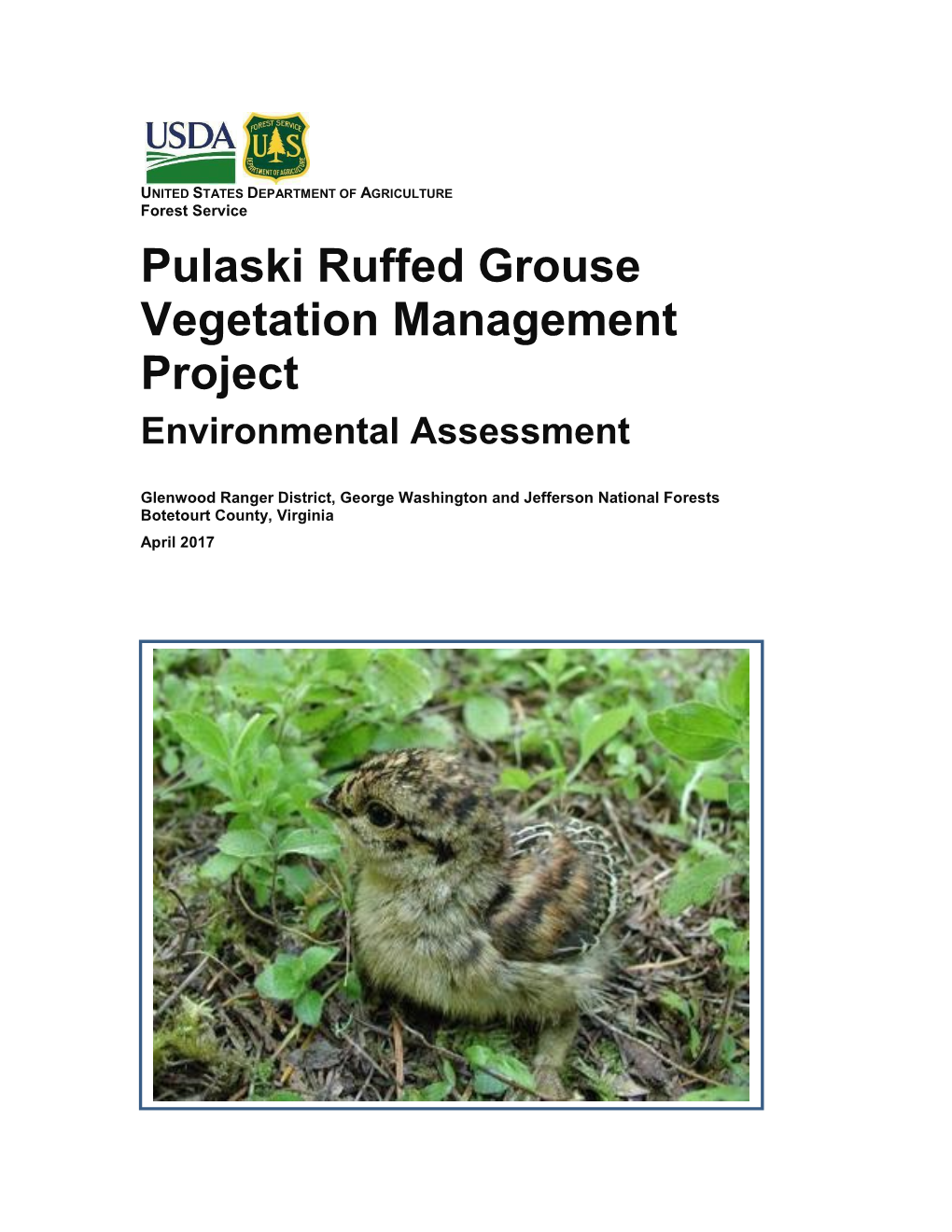 Pulaski Ruffed Grouse Vegetation Management Project Environmental Assessment