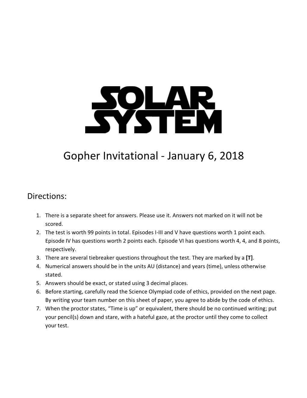 Gopher Invitational - January 6, 2018