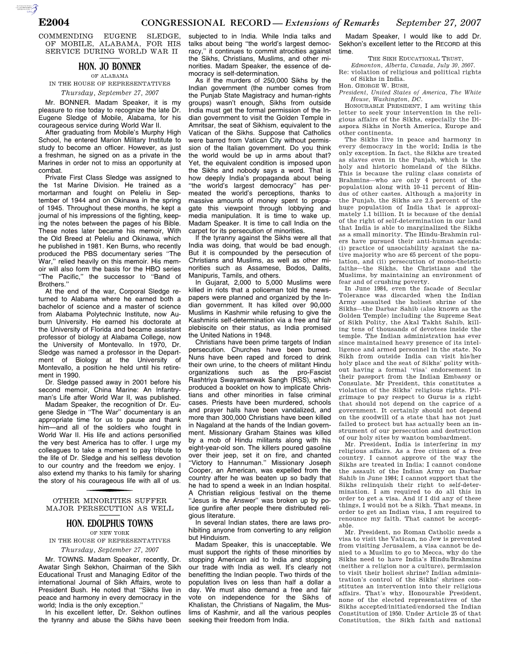 CONGRESSIONAL RECORD— Extensions of Remarks E2004 HON