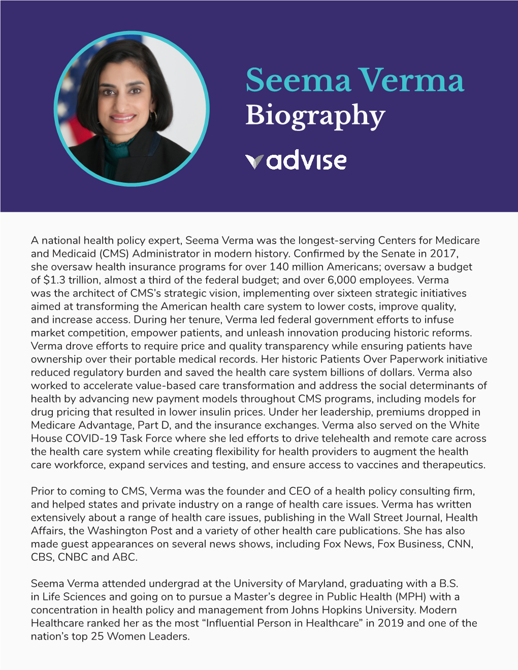 Seema Verma Biography