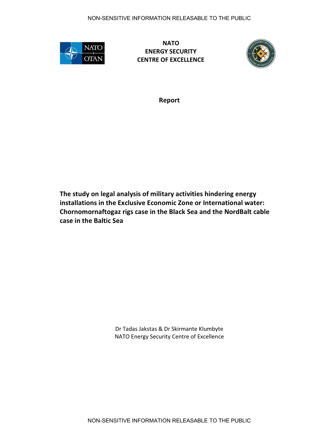 Report the Study on Legal Analysis of Military Activities Hindering Energy