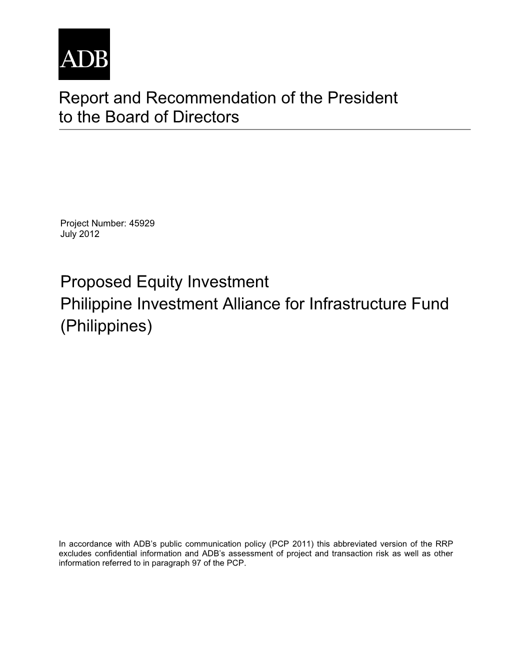 Philippine Investment Alliance for Infrastructure Fund (Philippines)
