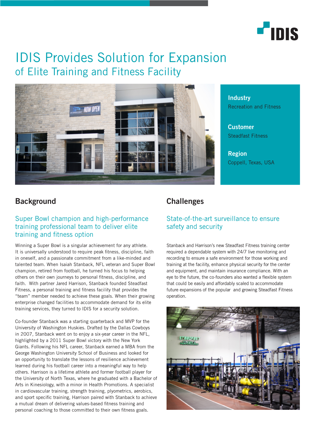 IDIS Provides Solution for Expansion of Elite Training and Fitness Facility