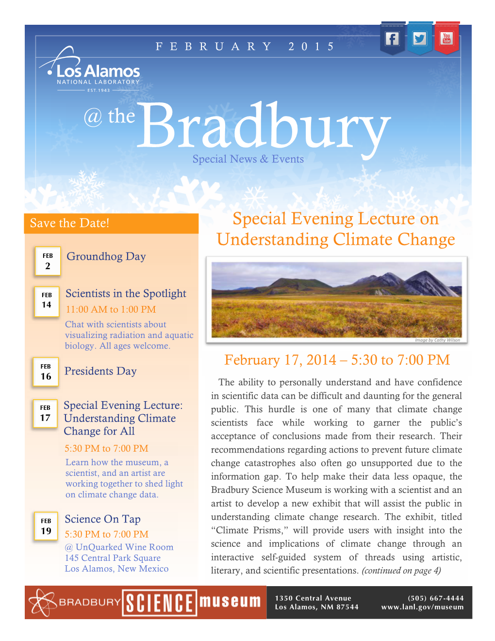 Special Evening Lecture on Understanding Climate Change FEB Groundhog Day 2