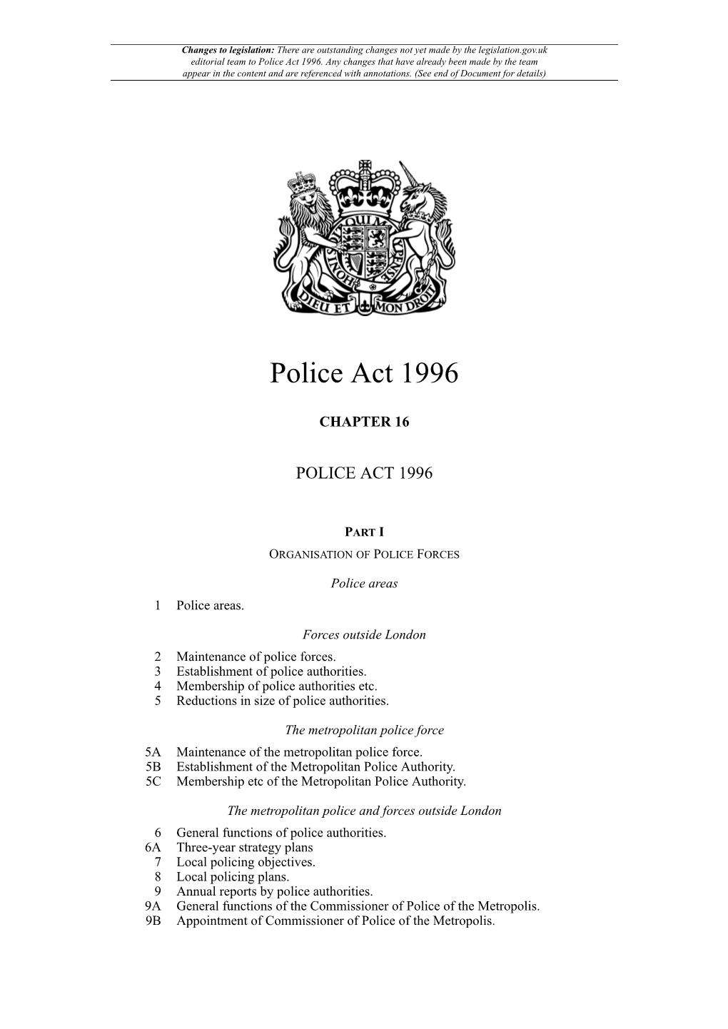 Police Act 1996