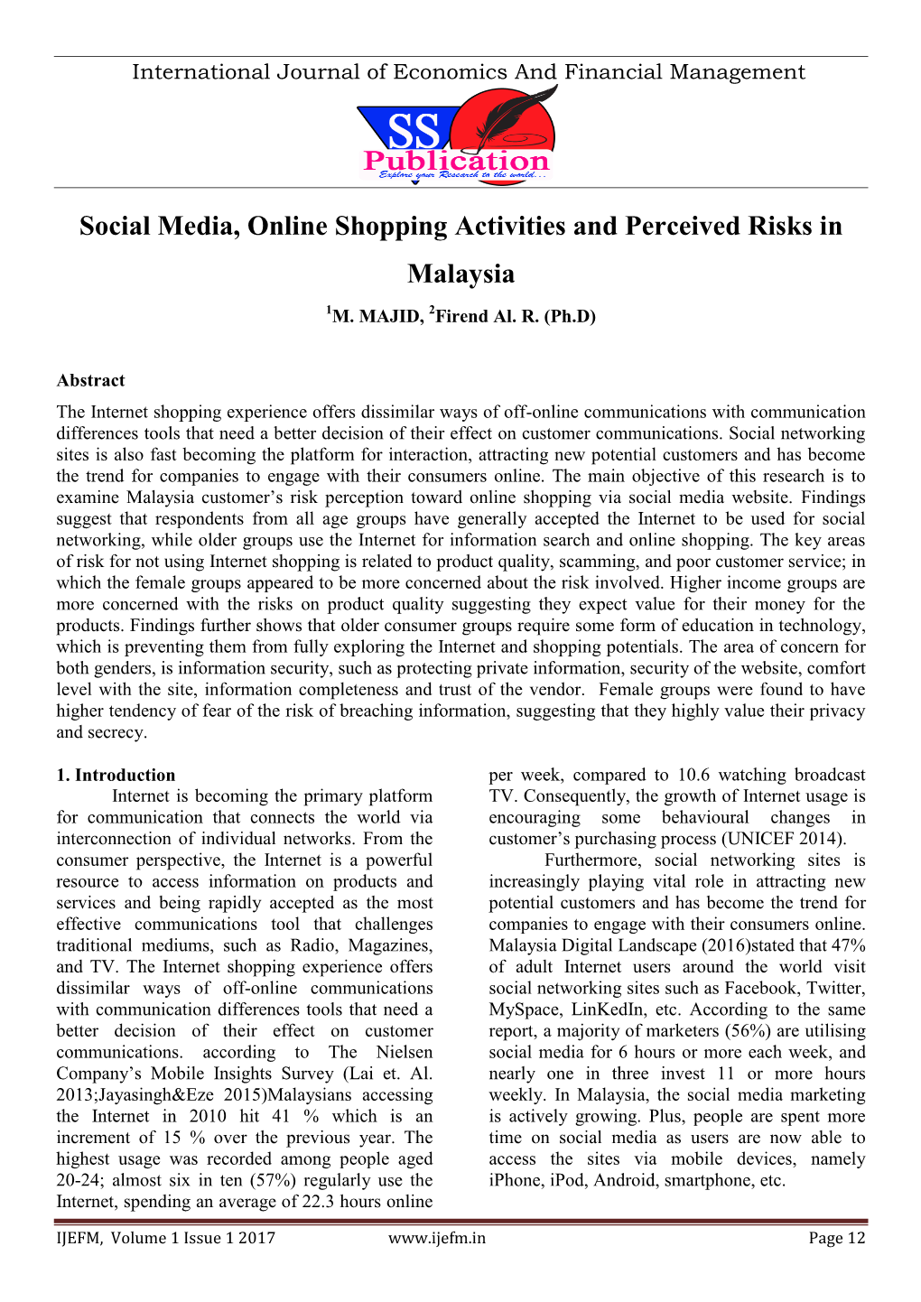 Social Media, Online Shopping Activities and Perceived Risks in Malaysia