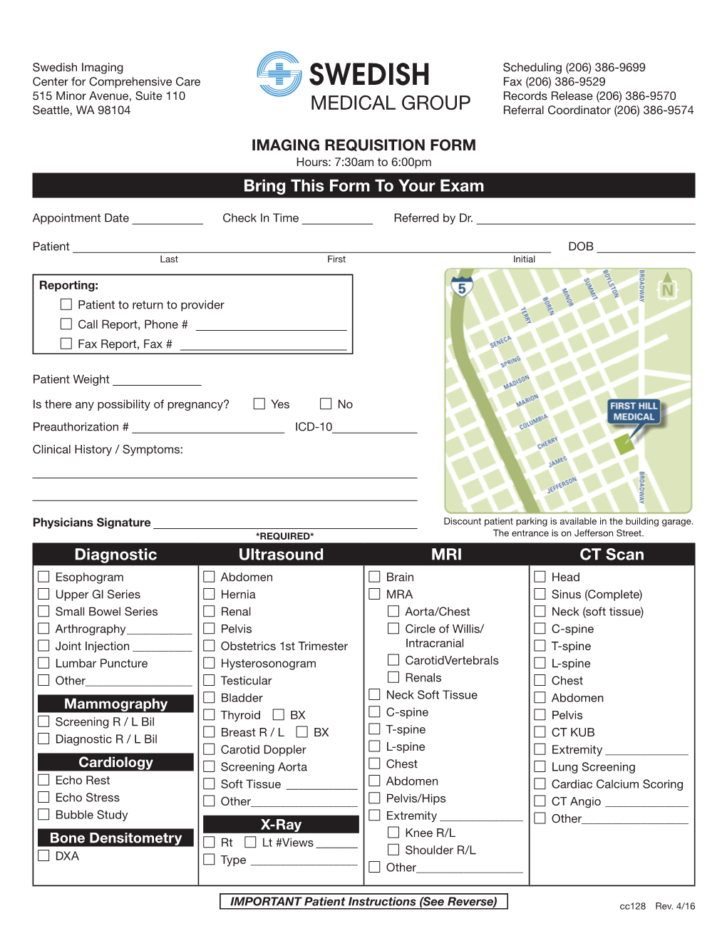 Swedish Center for Comprehensive Care Referral Form