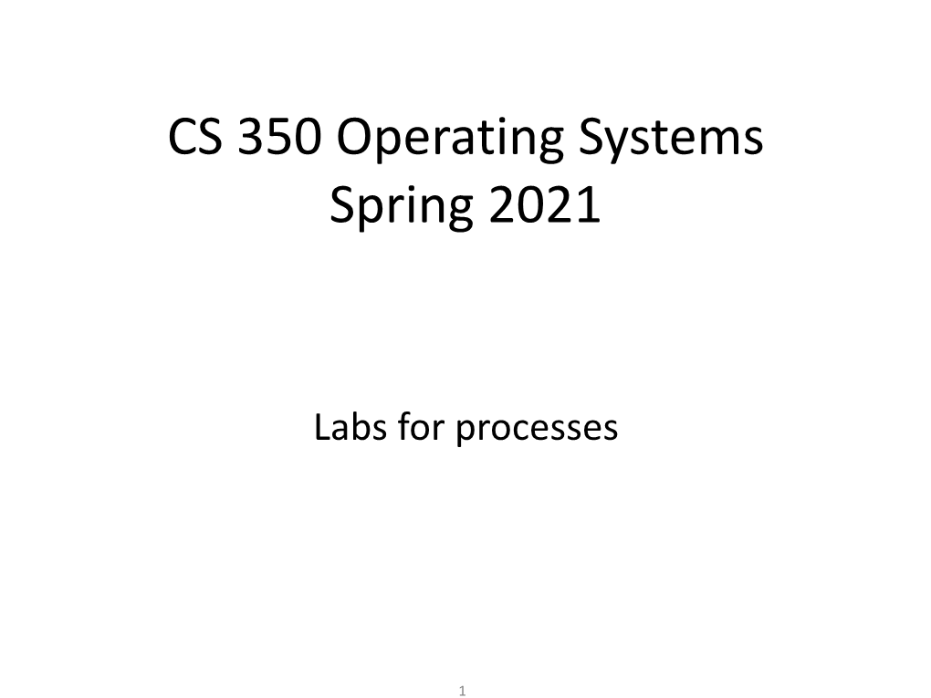 CS 350 Operating Systems Spring 2021