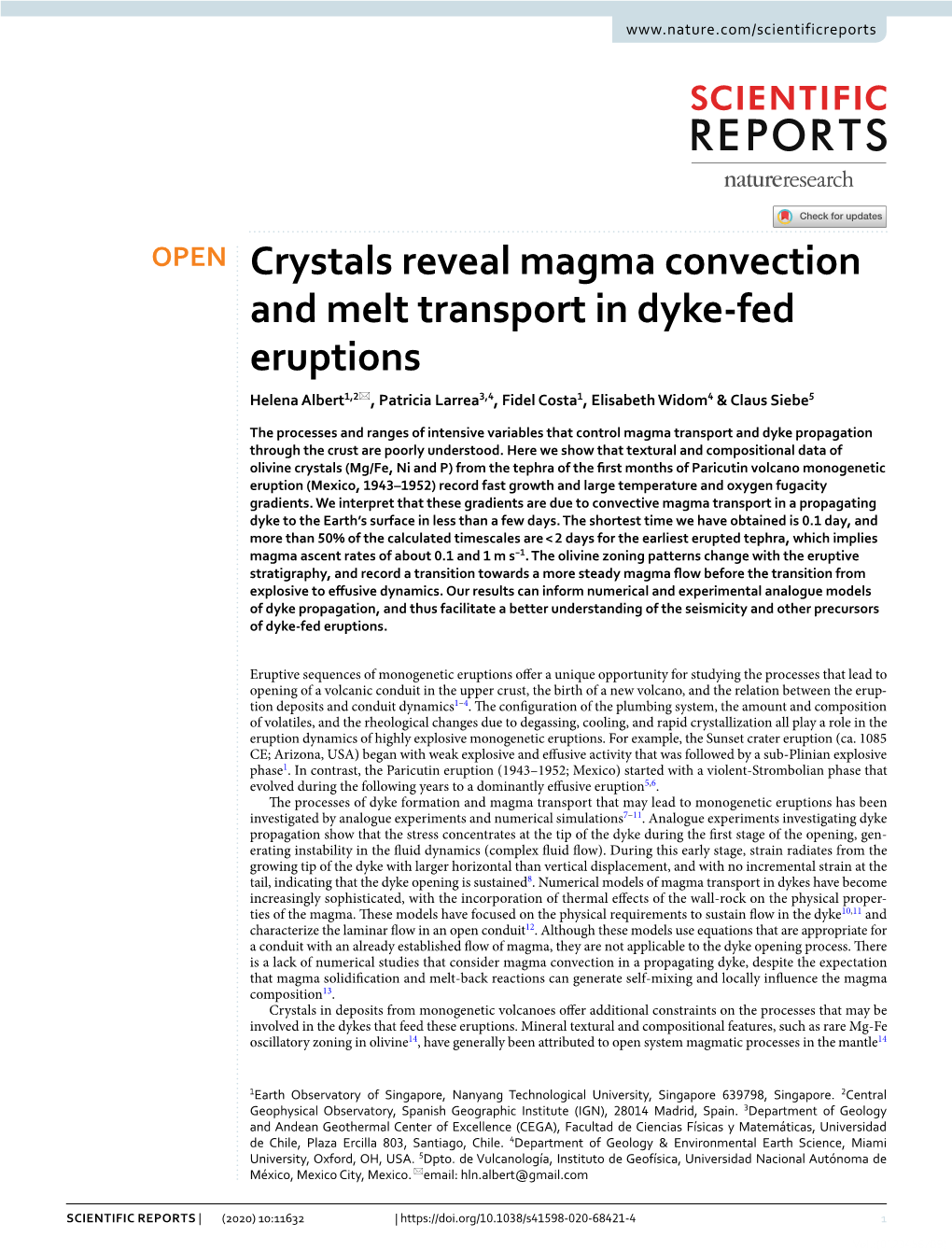 Crystals Reveal Magma Convection and Melt Transport in Dyke-Fed