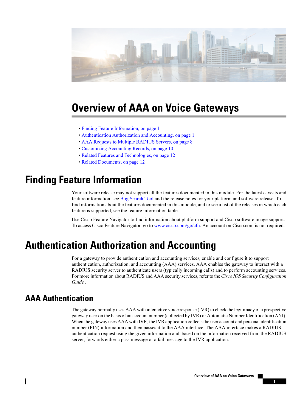 Overview of AAA on Voice Gateways
