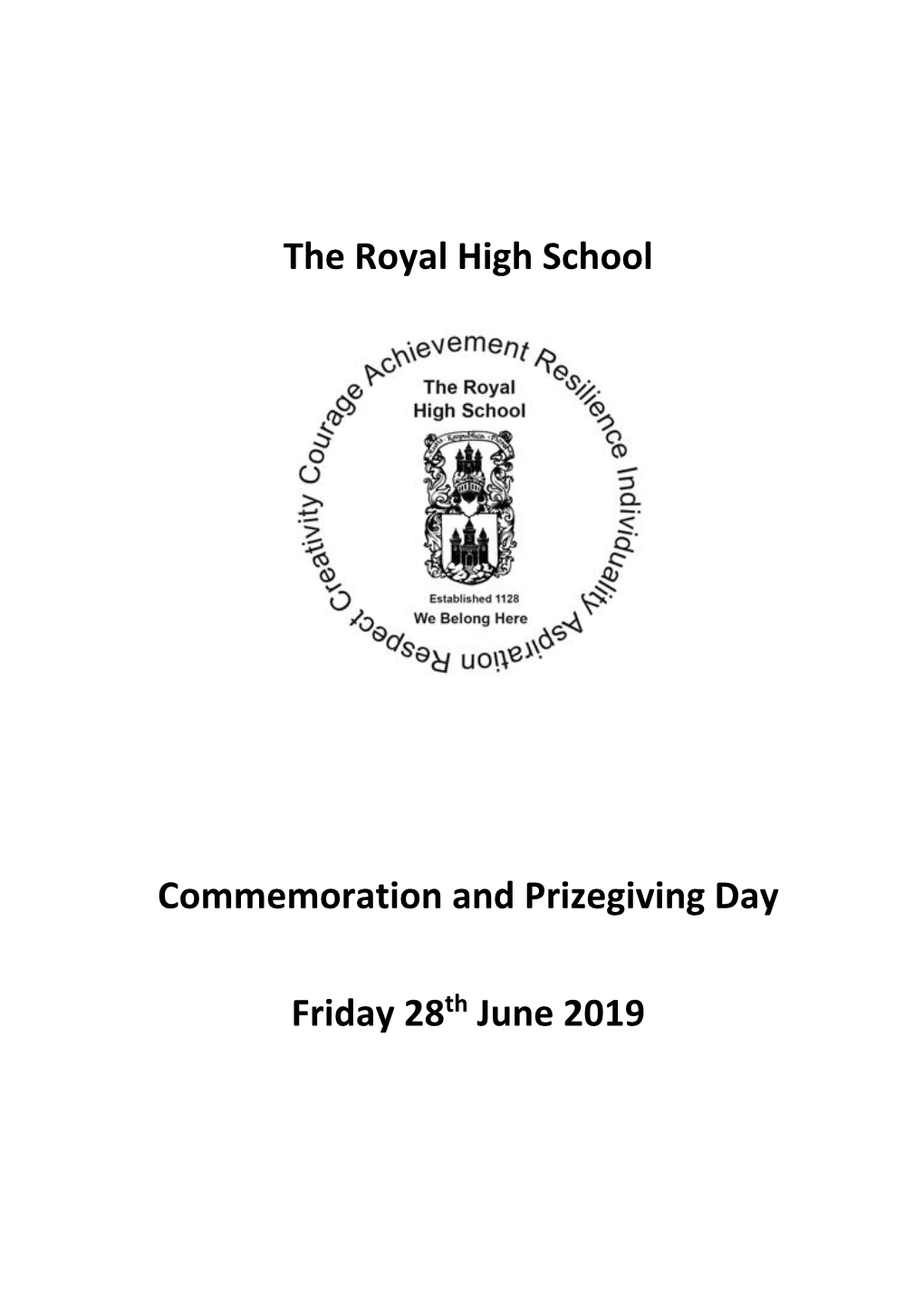 The Royal High School Commemoration and Prizegiving