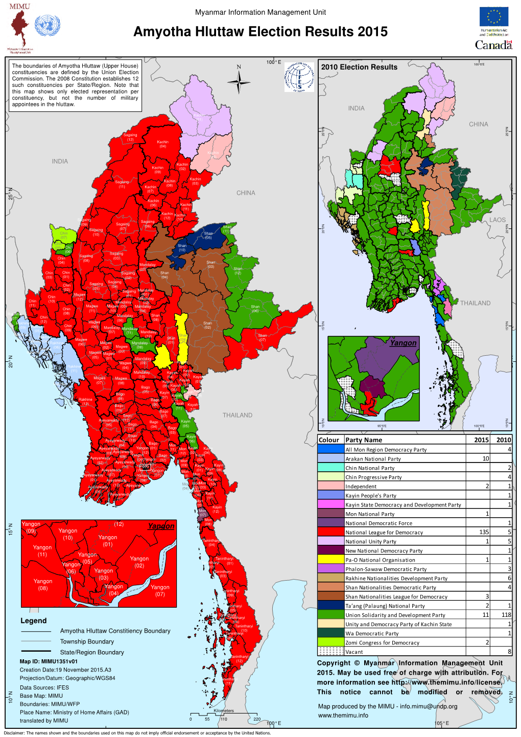 Amyotha Hluttaw Election Results 2015