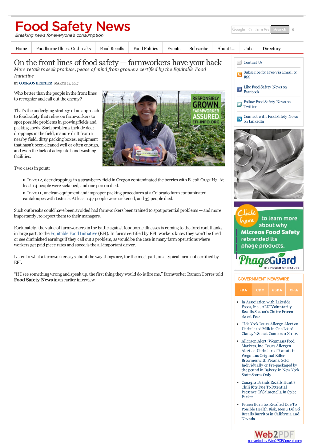 Farmworkers Have Your Back | Food Safety News