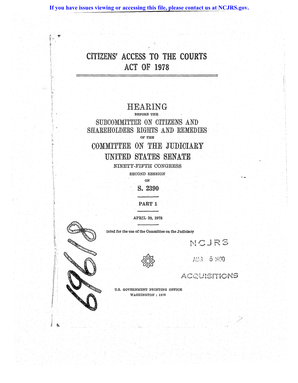 Citizens' Access to the Courts Act of 1978