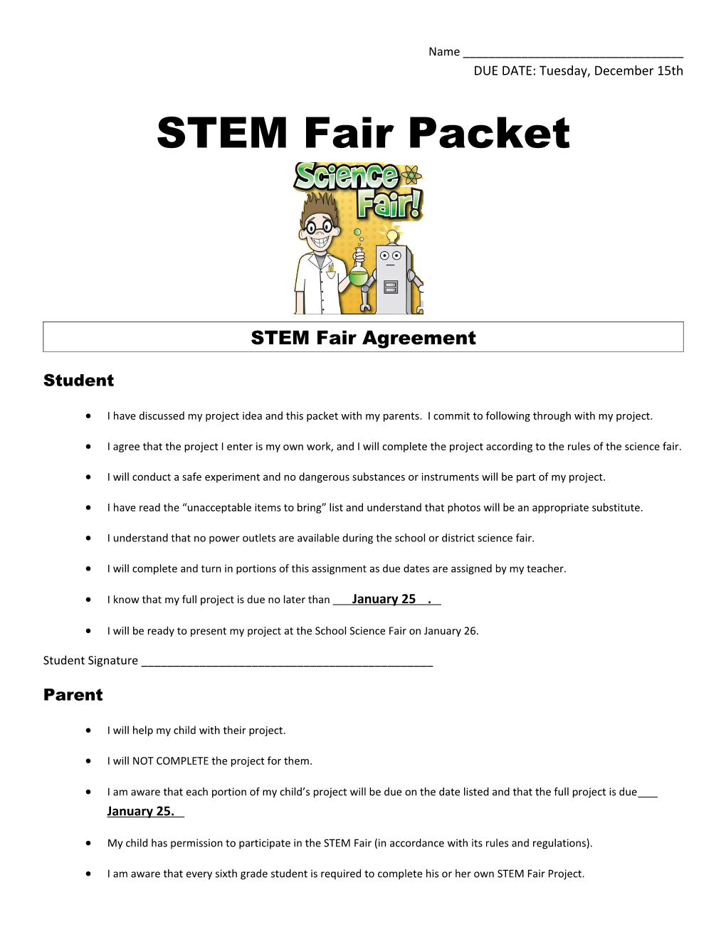 STEM Fair Packet