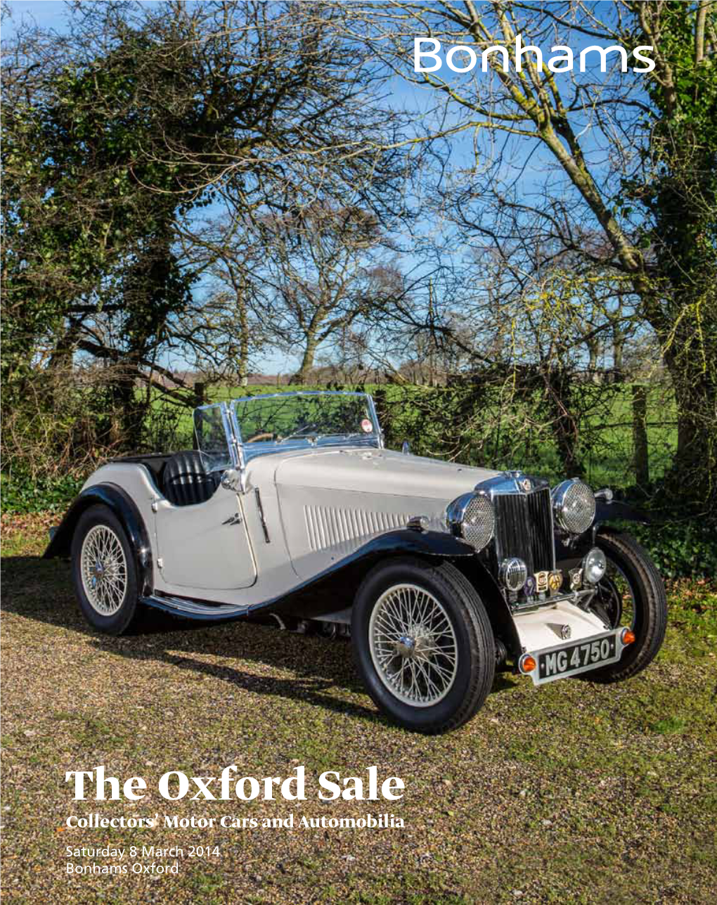 Motor Cars and Automobilia Saturday 8 March 2014 Bonhams Oxford