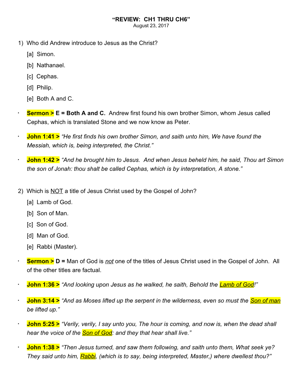 1) Who Did Andrew Introduce to Jesus As the Christ?