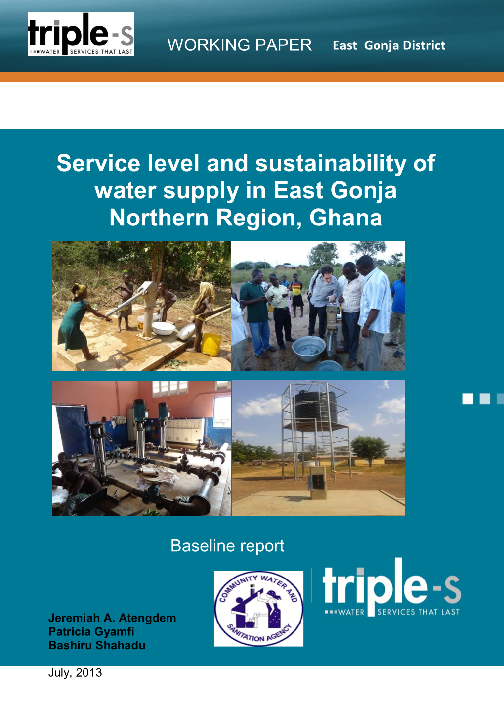 Service Level and Sustainability of Water Supply in East Gonja Northern Region, Ghana