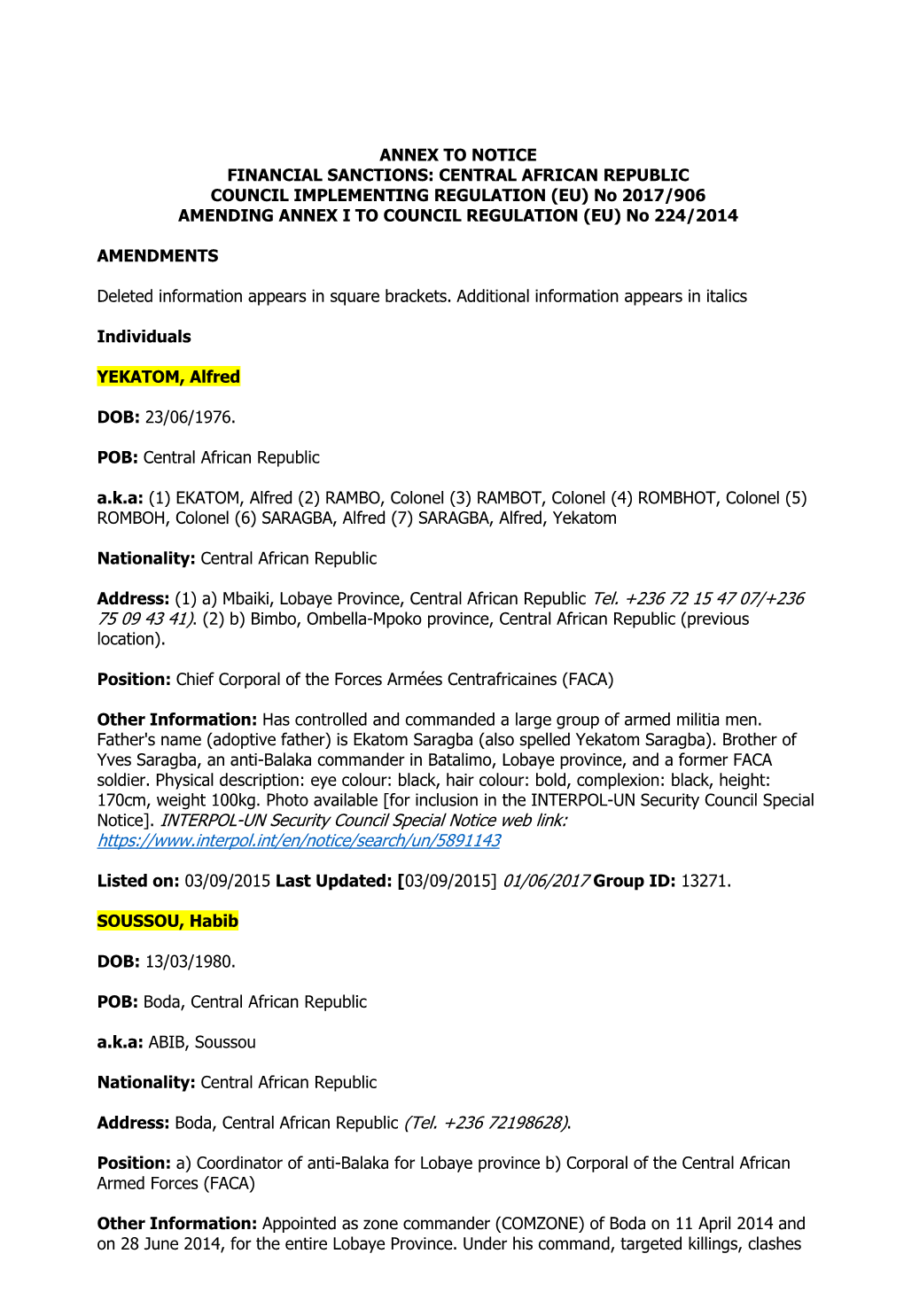 Notice]. INTERPOL-UN Security Council Special Notice Web Link