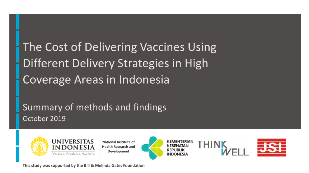 Presentation on the Immunization Delivery Cost Catalogue