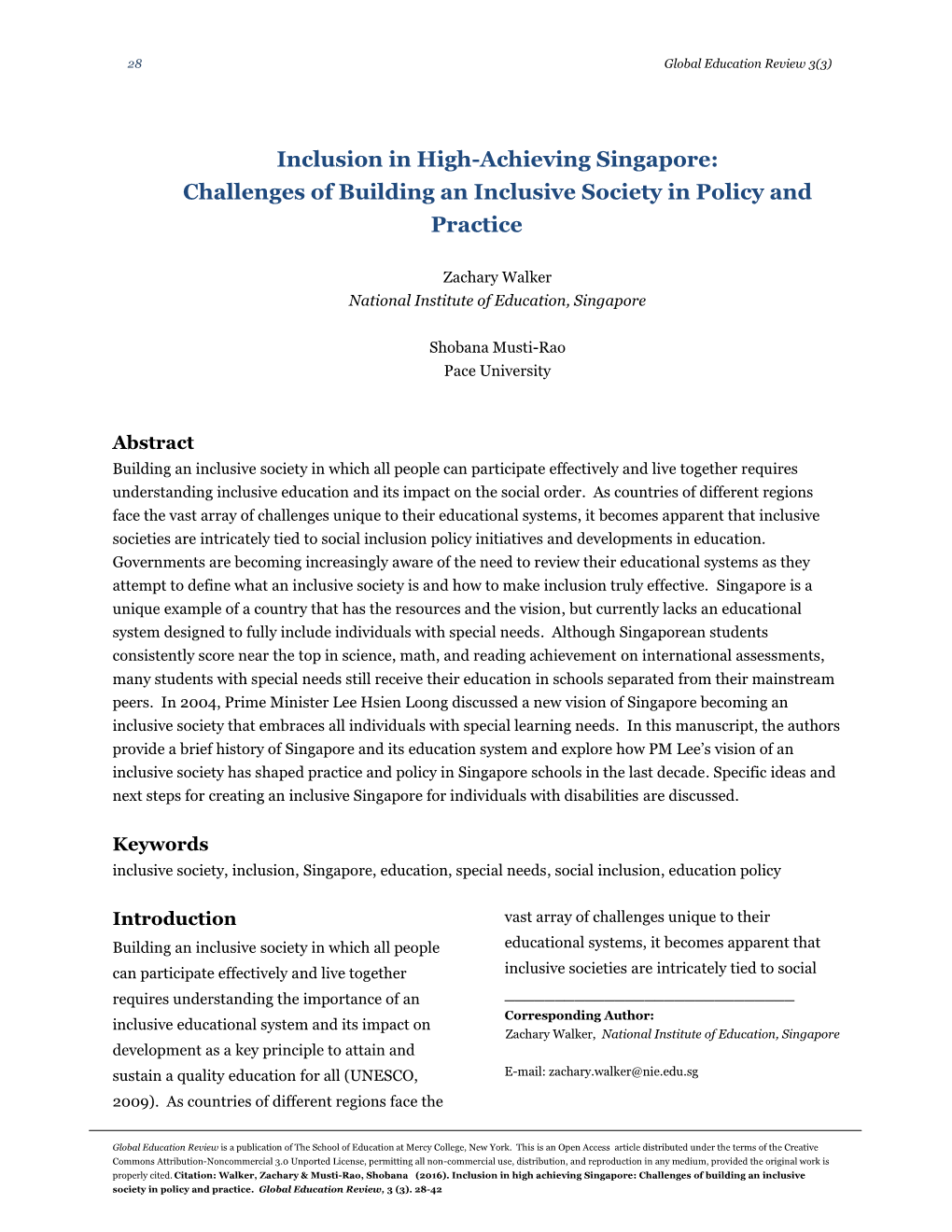 Inclusion in High-Achieving Singapore: Challenges of Building an Inclusive Society in Policy and Practice