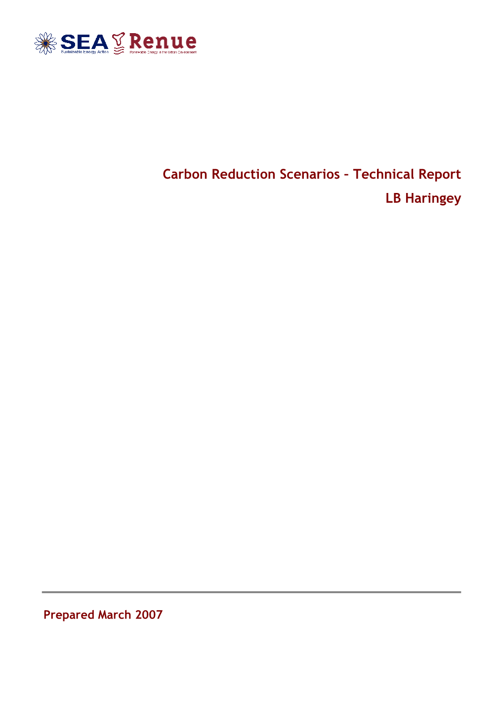 Carbon Reduction Scenarios – Technical Report LB Haringey