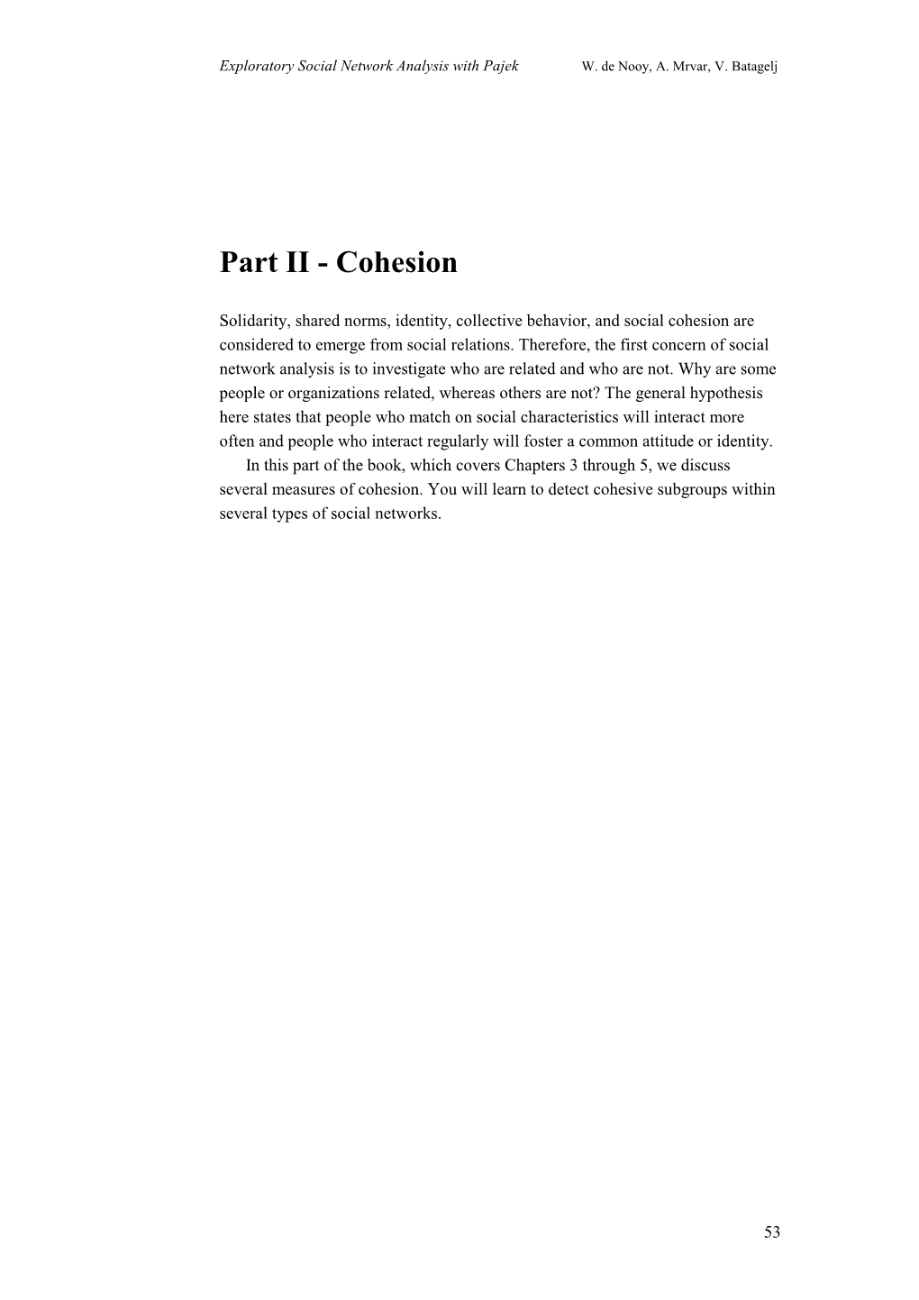 Part II - Cohesion