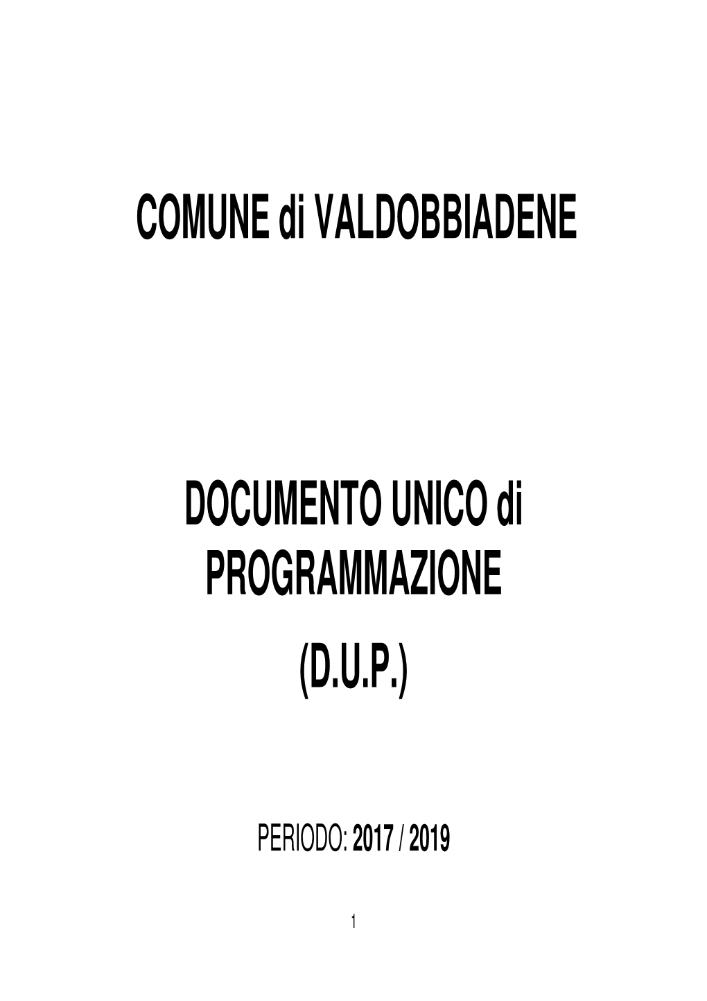 COMUNE Di VALDOBBIADENE DOCUMENTO UNICO Di