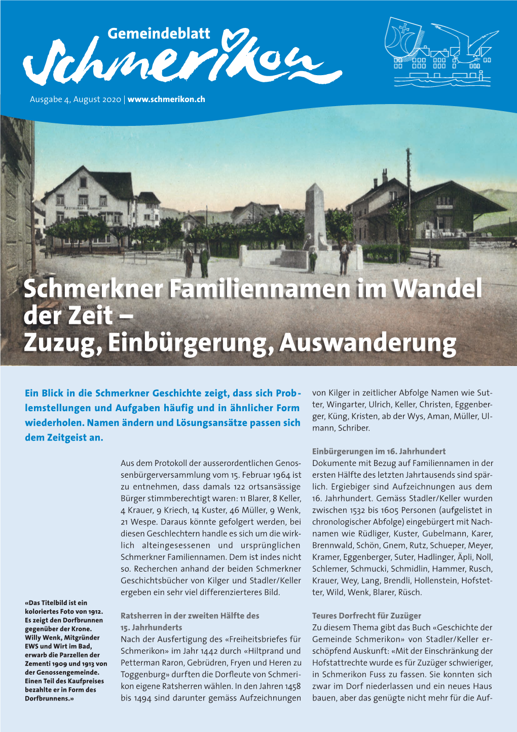 Schmerkner Familiennamen Im Wandel Der Zeit – Zuzug, Einbürgerung, Auswanderung