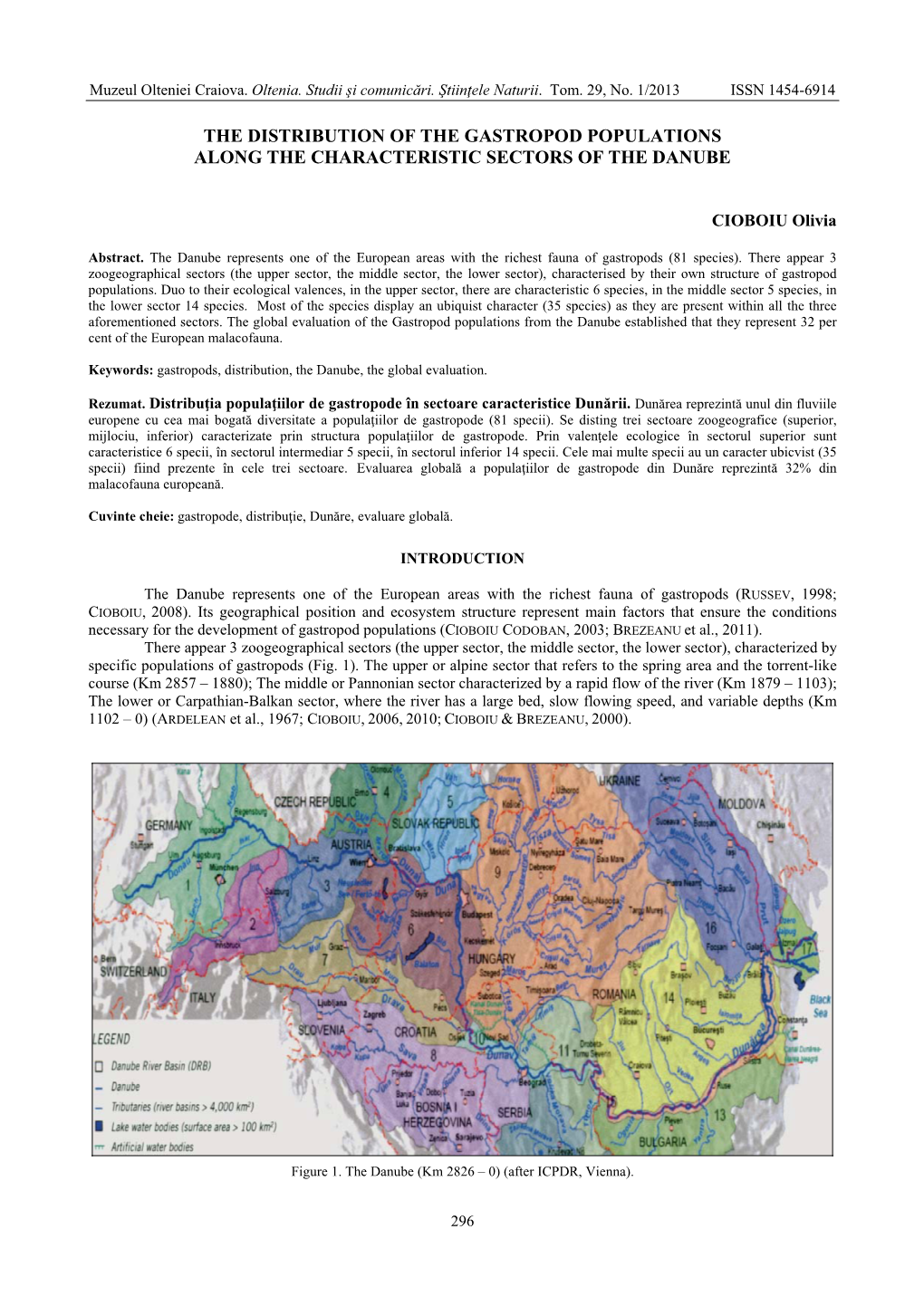 The Distribution of the Gastropod Populations Along the Characteristic Sectors of the Danube